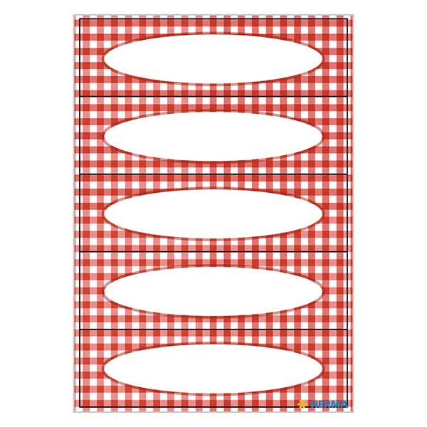 Keuken etiketten rood geruit (20 stickers) Keuken etiketten rood geruit (20 stickers)