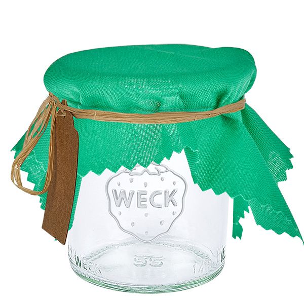 Stoffen lapje voor deksel groen 15cm hoekig Stoffen lapje voor deksel groen 15cm hoekig