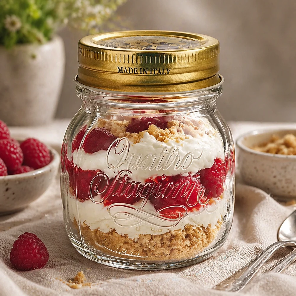 150 ml rond glas "Quattro Stagioni" met deksel