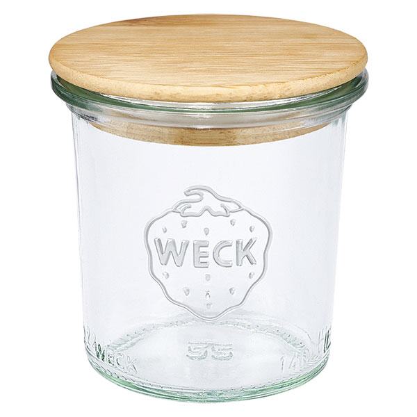 140ml stortglas WECK RR60 met hout deksel