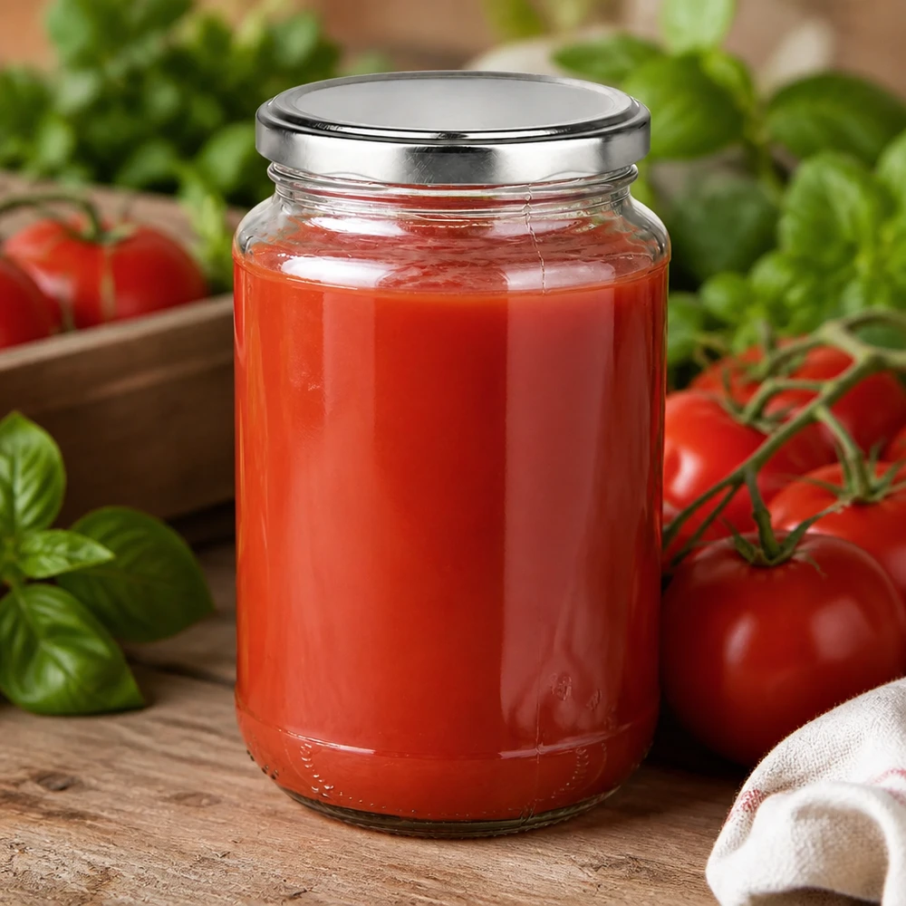 Inmaakpot 320 ml UniTwist BasicSeal zilver, ideaal voor het inmaken van tomaten en sauzen