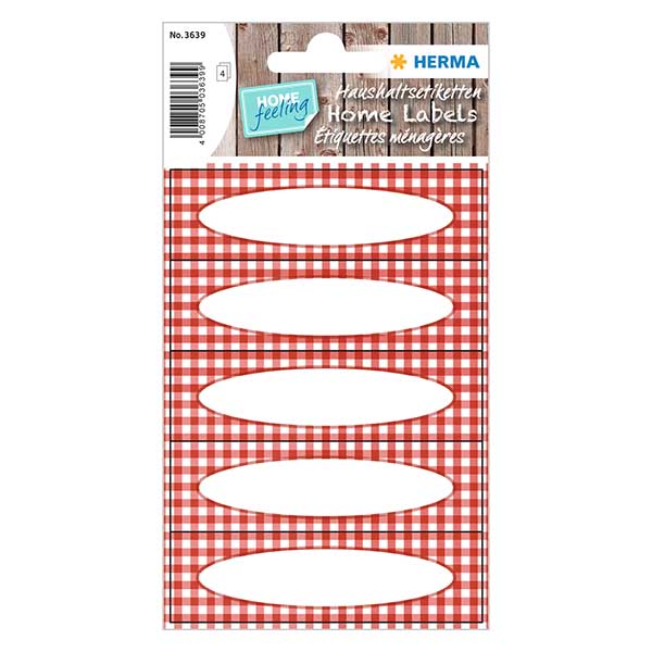 Keuken etiketten rood geruit (20 stickers) Keuken etiketten rood geruit (20 stickers)