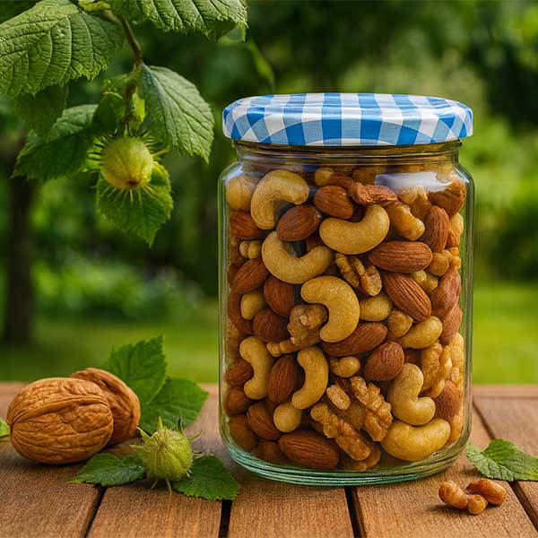 795ml rond glas met BasicSeal deksel blauw/wit UNiTWIST