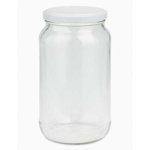 1062ml rond glas met BasicSeal deksel wit UNiTWIST