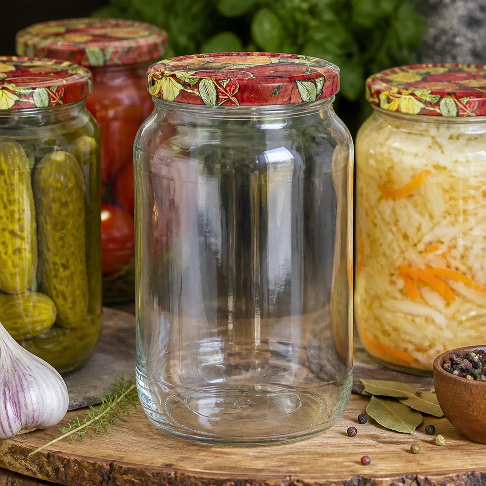 1062ml rond glas met BasicSeal deksel Fruit decor UNiTWIST 1062ml rond glas met BasicSeal deksel Fruit decor UNiTWIST