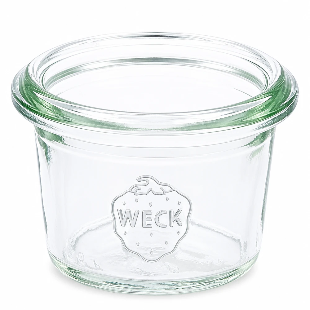 WECK RR40-pot van 35 ml WECK 35ml RR40 mason jar van helder glas met reliëflogo voor conserveren en bewaren