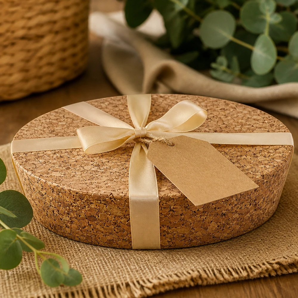 Kurk voor opening 75mm WECK RR80 (ø72/82, H=20mm) WECK RR80 kurkstopper natuurkurk geschenk verpakt met gouden lint hanger duurzame verpakking geschenk