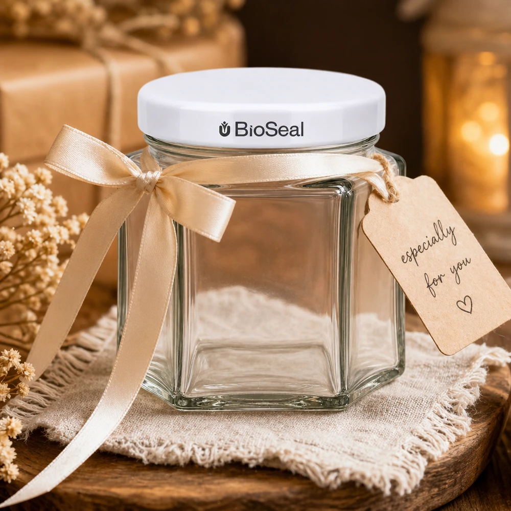 47ml hexaglas met BioSeal deksel wit UNiTWIST 47ml hexaglas met BioSeal deksel wit UNiTWIST