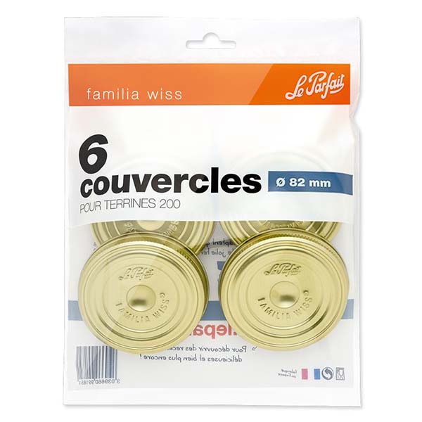 Le Parfait® Familia Wiss 6 deksels Ø82 mm Le Parfait® Familia Wiss 6 deksels Ø82 mm