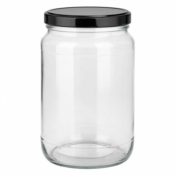 1700ml rond glas met BasicSeal deksel zwart UNiTWIST