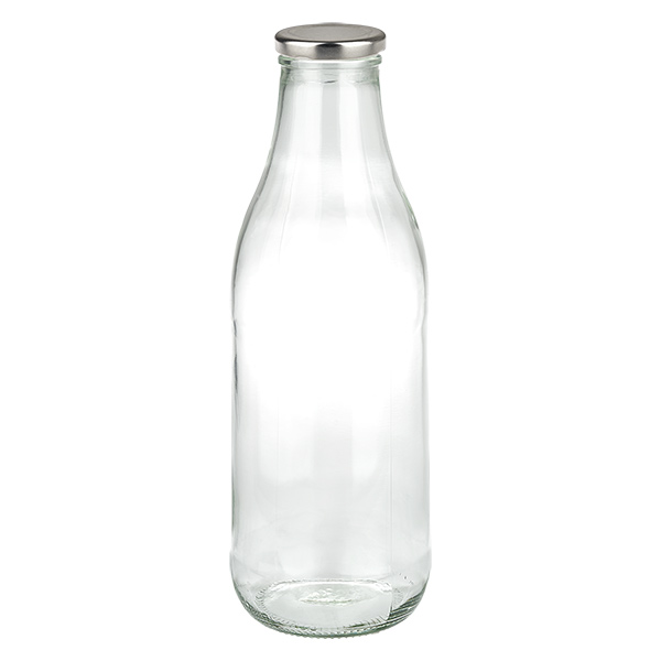 1000ml fles met BasicSeal deksel zilver UNiTWIST
