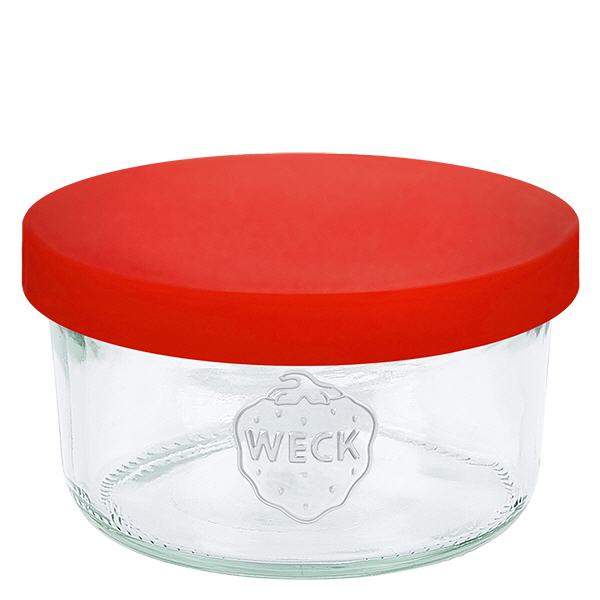 165ml stortglas WECK RR80 met siliconenhoes rood