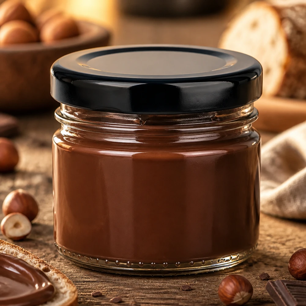 33 ml rond glazen potje + BasicSeal-deksel zwart UNiTWIST Compact rond glazen potje van 33 ml met zwarte deksel, ideaal voor notenpasta, jam en honing
