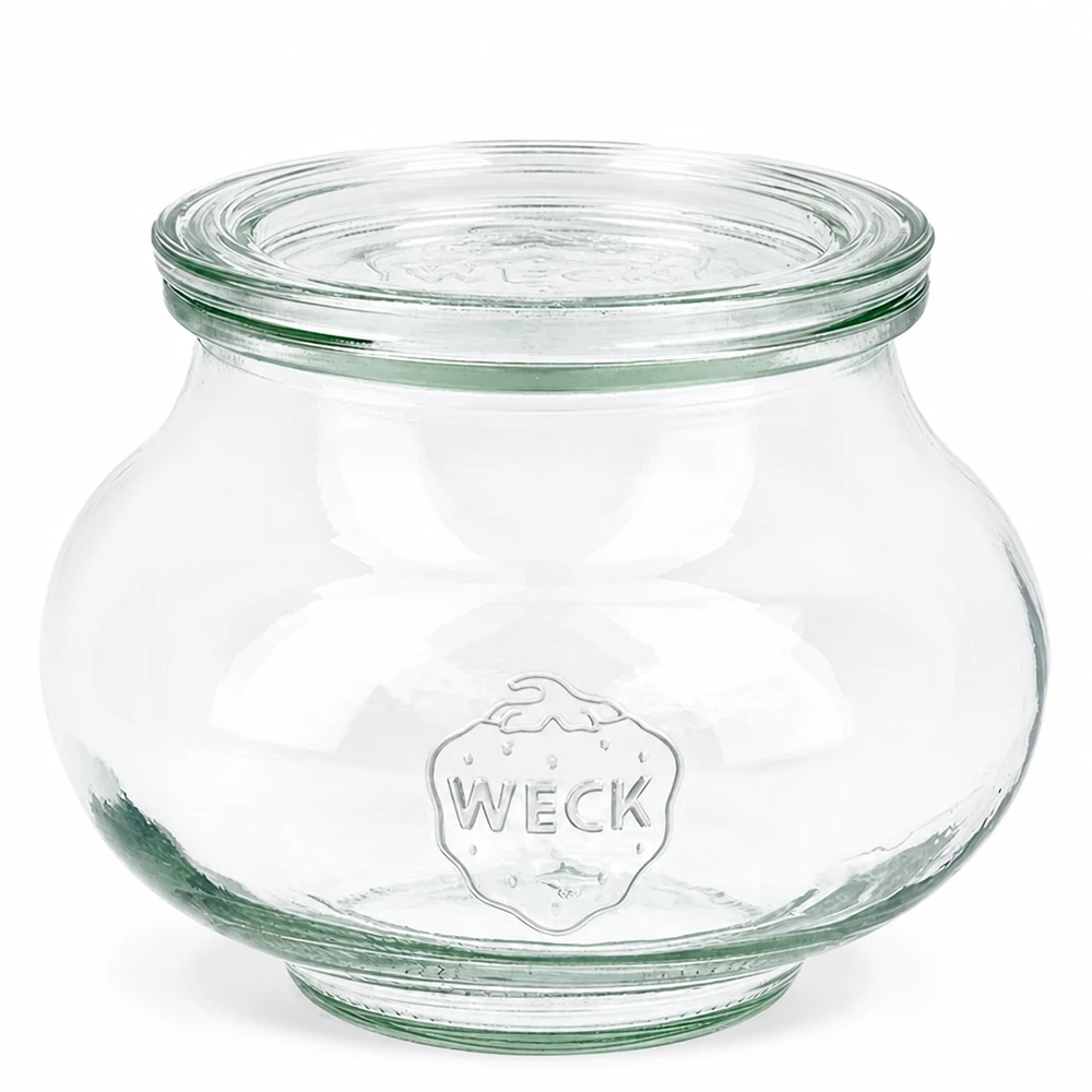 560 ml sierpot met glazen deksel WECK RR80 WECK sieradenpot 560ml met glazen deksel RR80 Inmaakpot transparant rond