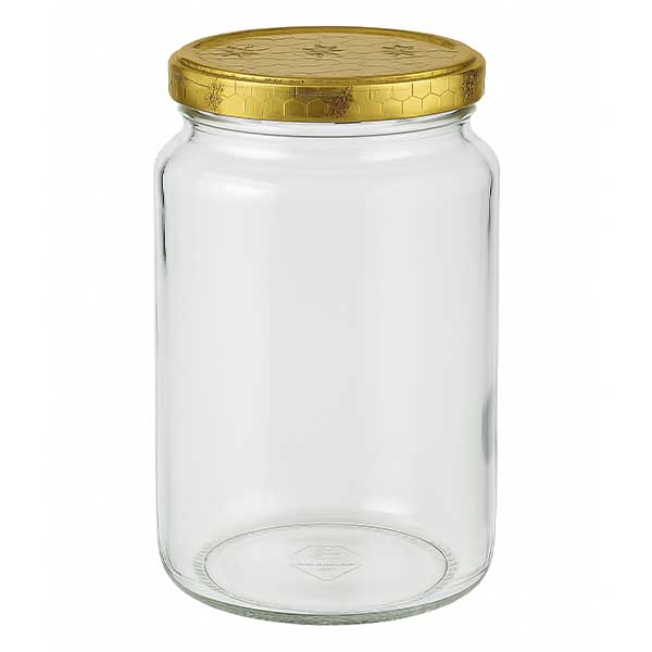 795ml rond glas met BasicSeal deksel Honingraat UNiTWIST