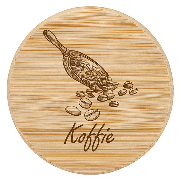 Houten deksel "Koffie" voor WECK RR100 Houten deksel "Koffie" voor WECK RR100