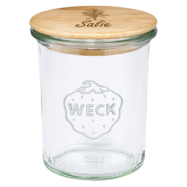 Houten dekselset "Salie" met WECK bekers 160ml Houten dekselset "Salie" met WECK bekers 160ml