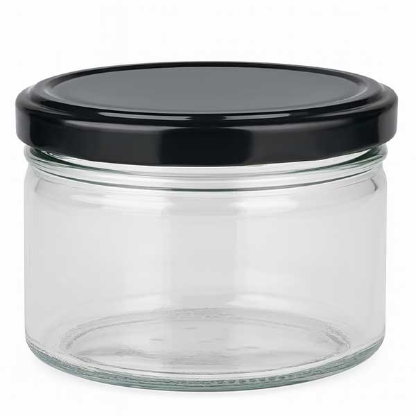 540ml rond glas met BasicSeal deksel zwart UNiTWIST 540ml rond glas met BasicSeal deksel zwart UNiTWIST