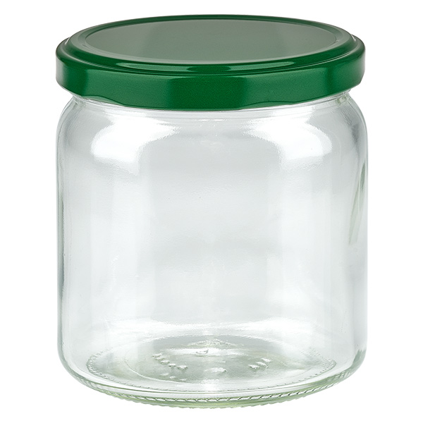 408ml rond glas met BasicSeal deksel groen UNiTWIST