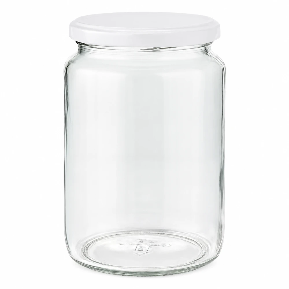 795ml rond glas met BasicSeal deksel wit UNiTWIST 795ml ronde pot met wit BasicSeal deksel UNiTWIST - lege inmaakpot van helder glas voor opslag