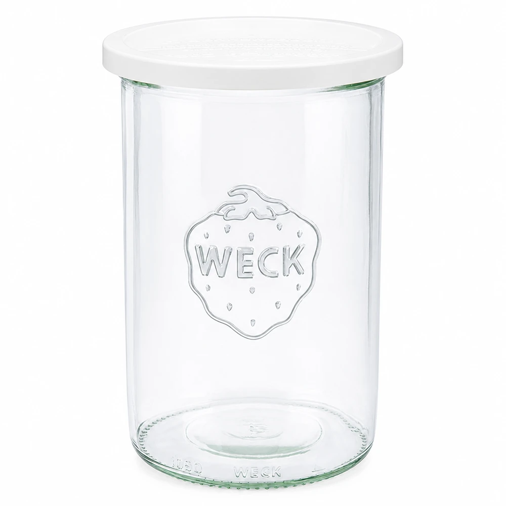 WECK mason jar 1000ml met wit deksel RR100 helder glazen pot met WECK logo