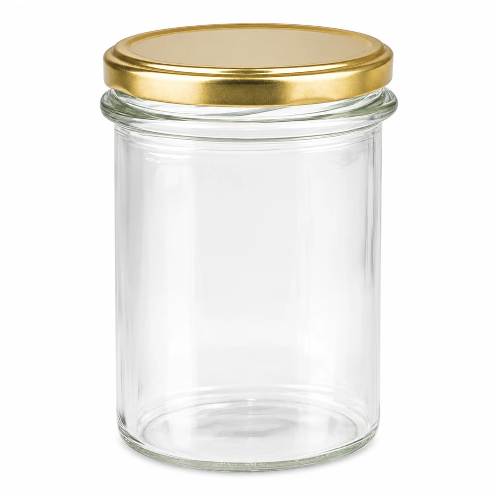 230ml bekers met BasicSeal deksel goud UNiTWIST 230 ml pot leeg met gouden BasicSeal deksel UNiTWIST voor jam en honing