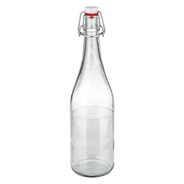 750 ml glazen fles + draaidop PVC UNiTWIST 750ml glazen fles met draaidop PVC UNiTWIST transparant leeg staand product foto