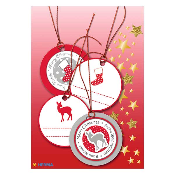 Hanger "Fawn rood" (4 stuks) met 3D glitter