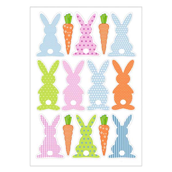 Bunny rally stickers (14 transparante stickers)