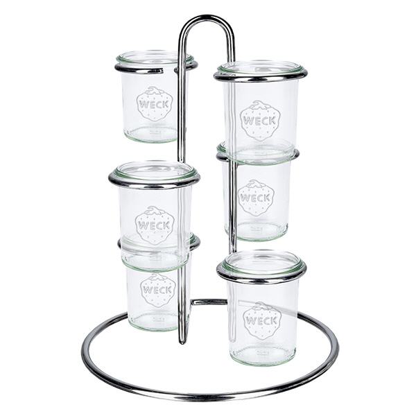 Serveerrek Vertico6 voor 6 WECK stortglas