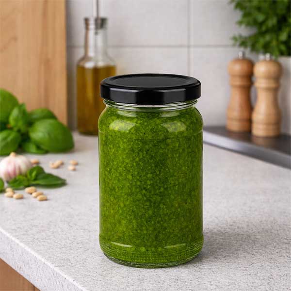 110ml rond glas met BasicSeal deksel zwart UNiTWIST