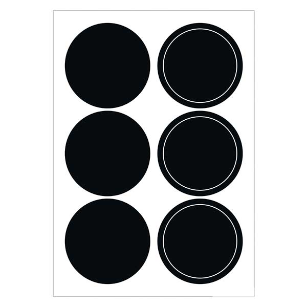 Schoolbord etiketten cirkels (12 stickers)