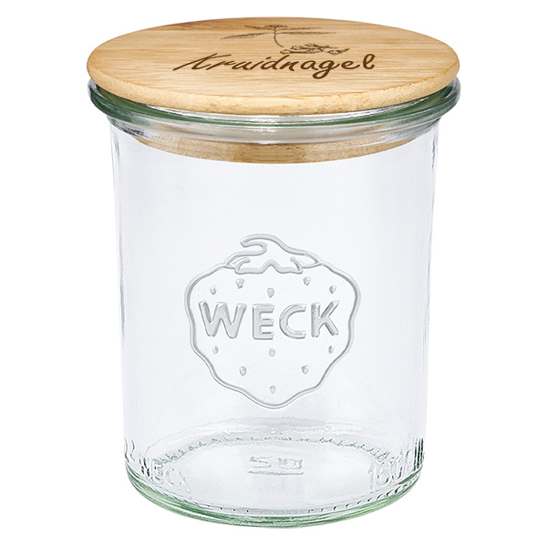 Houten dekselset "Kruidnagel" met WECK weckpot 160ml Houten dekselset "Kruidnagel" met WECK weckpot 160ml