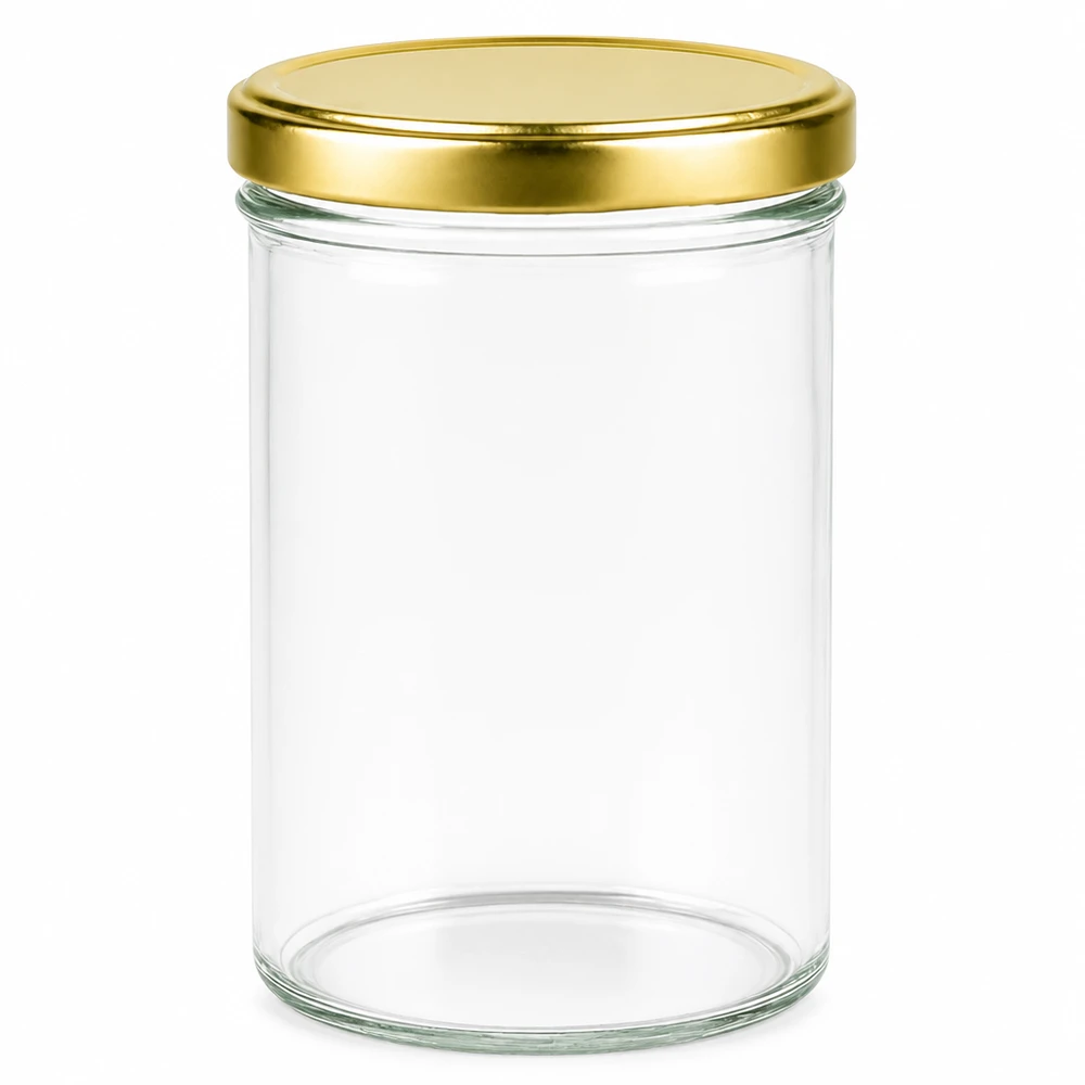 435ml bekers met BasicSeal deksel goud UNiTWIST 435ml mason jar met gouden BasicSeal deksel UNiTWIST - lege mason jar van helder glas