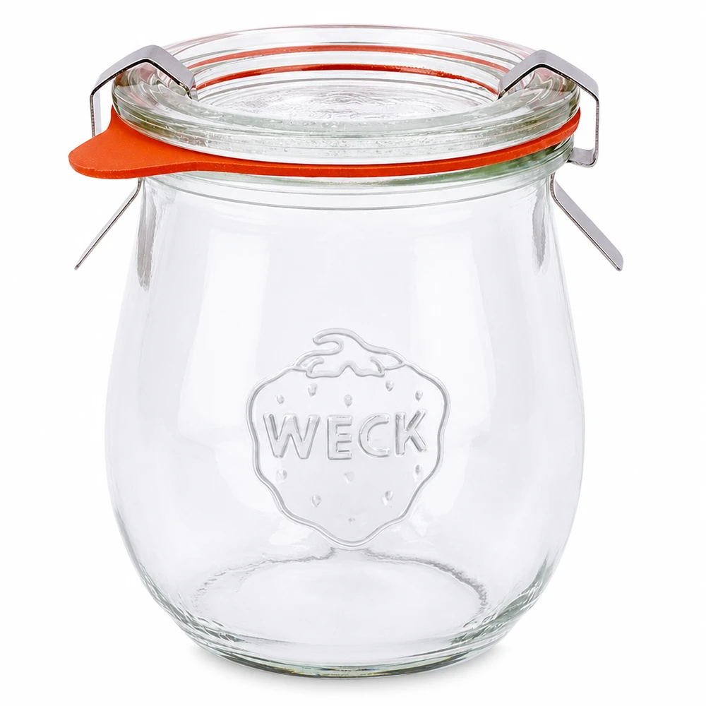 220ml tulpenglas compleet WECK RR60 WECK tulpenpot 220ml RR60 inmaakpot met glazen deksel rubberen ring en klemmen complete set