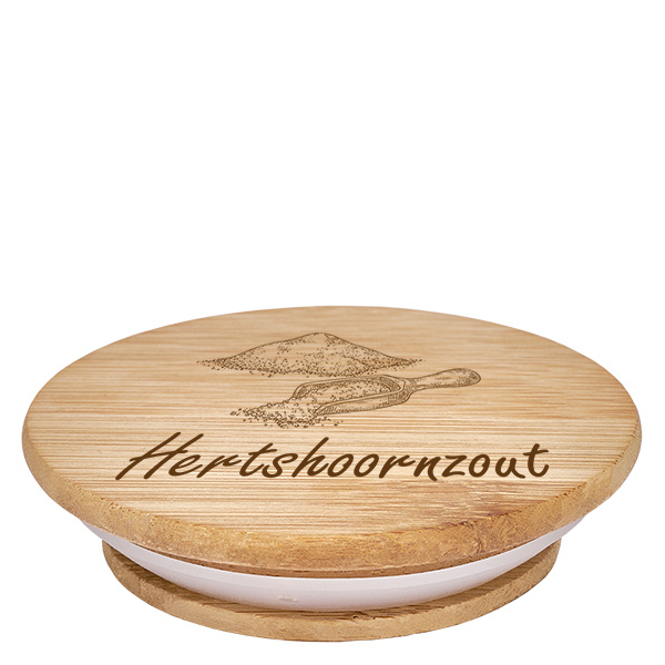 Houten deksel "Hertshoornzout" voor WECK RR60 Houten deksel "Hertshoornzout" voor WECK RR60