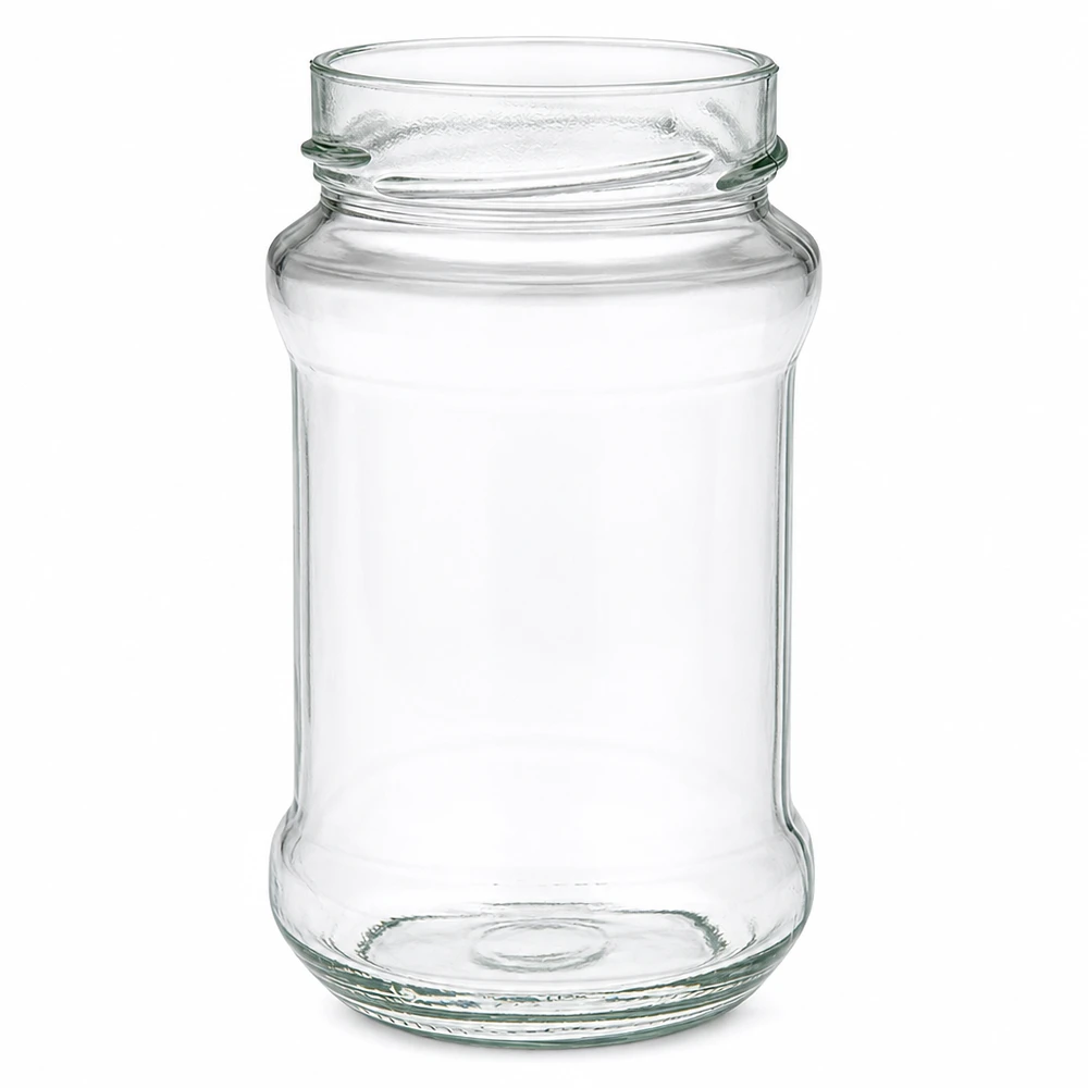 390ml rond glas zonder deksel (TO66deep) UNiTWIST UNiTWIST Runda390 ronde pot 390ml TO66 schroefdraad inmaakpot transparant zonder deksel voor inmaak