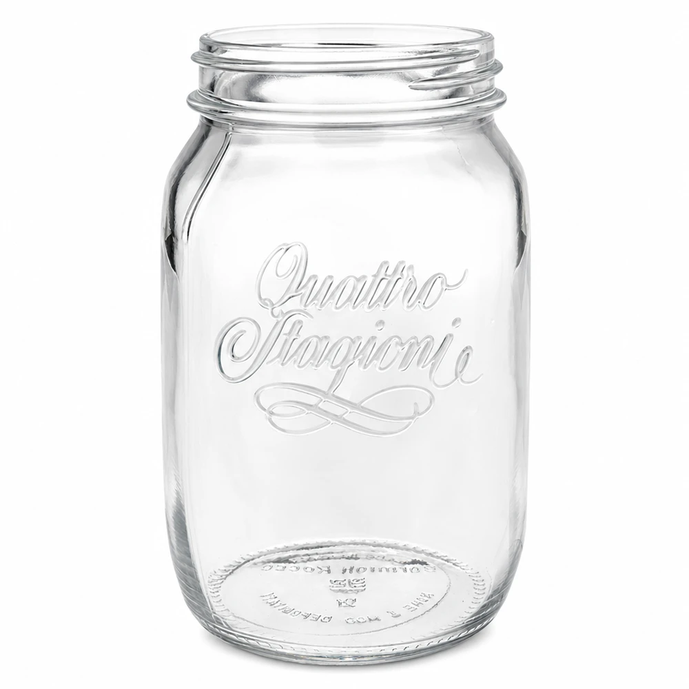 1000ml Quattro Stagioni inmaakpot van helder glas met schroefdraad voor inmaken en bewaren