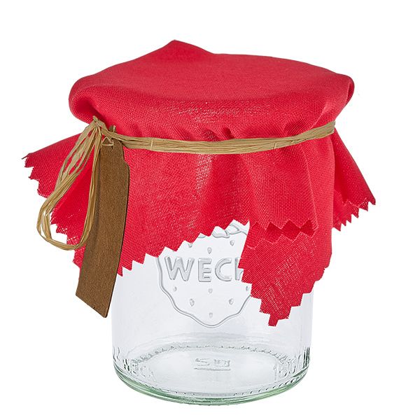 Stoffen doily rood 150x150mm vierkant Stoffen doily rood 150x150mm vierkant