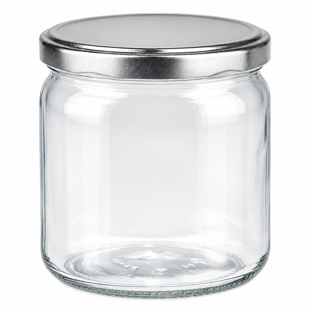 408ml rond glas met BasicSeal deksel zilver UNiTWIST 408ml rond glas met BasicSeal deksel zilver UNiTWIST