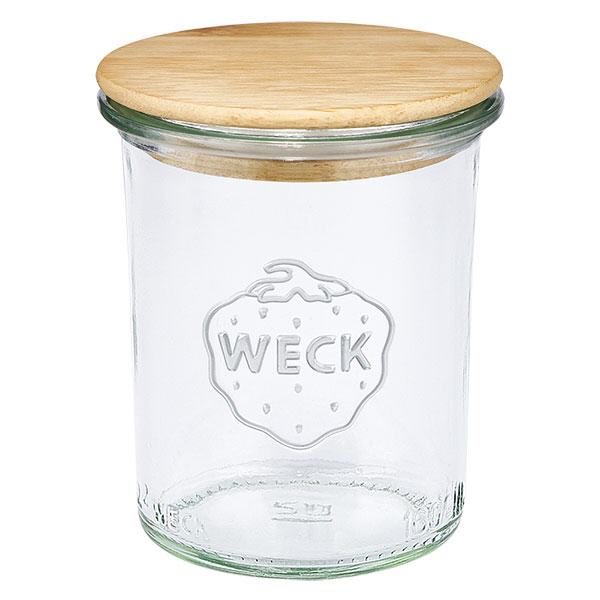 160ml stortglas WECK RR60 met hout deksel