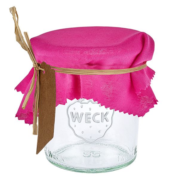 Stoffen lapje voor deksel roze 12cm hoekig