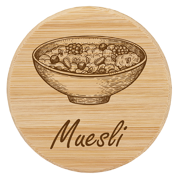 Houten deksel "Muesli" voor WECK RR100