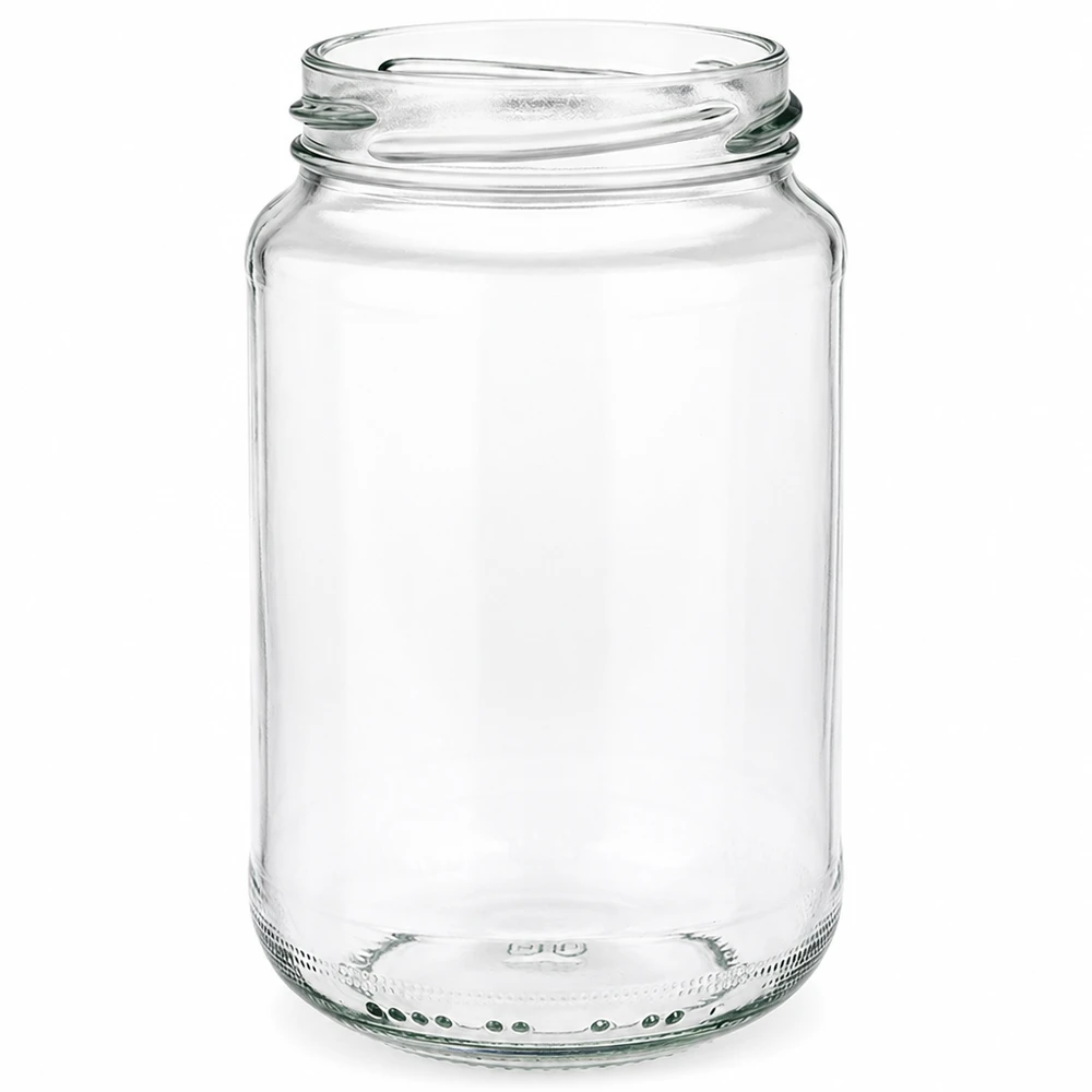 375ml rond glas zonder deksel (TO63) UNiTWIST UNiTWIST Runda375 ronde pot 375ml TO63 lege inmaakpot van helder glas met schroefdraad voor inmaak