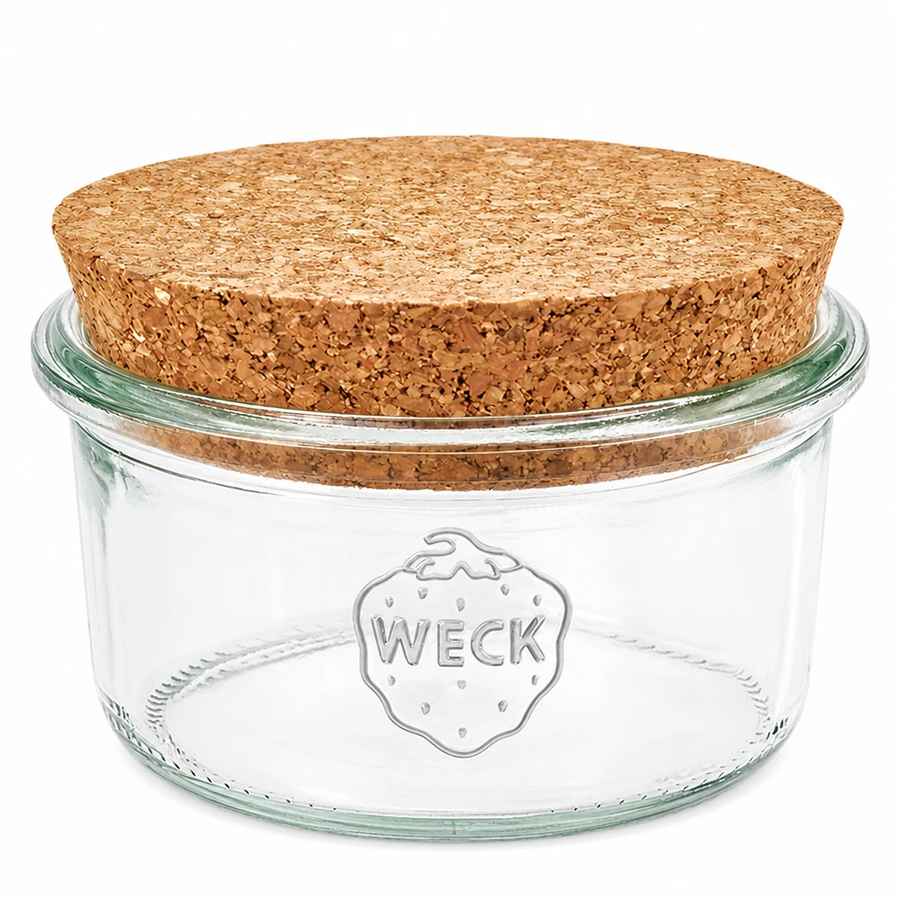 WECK 165ml RR80 mason jar met kurkdeksel Helder glazen voorraadpot