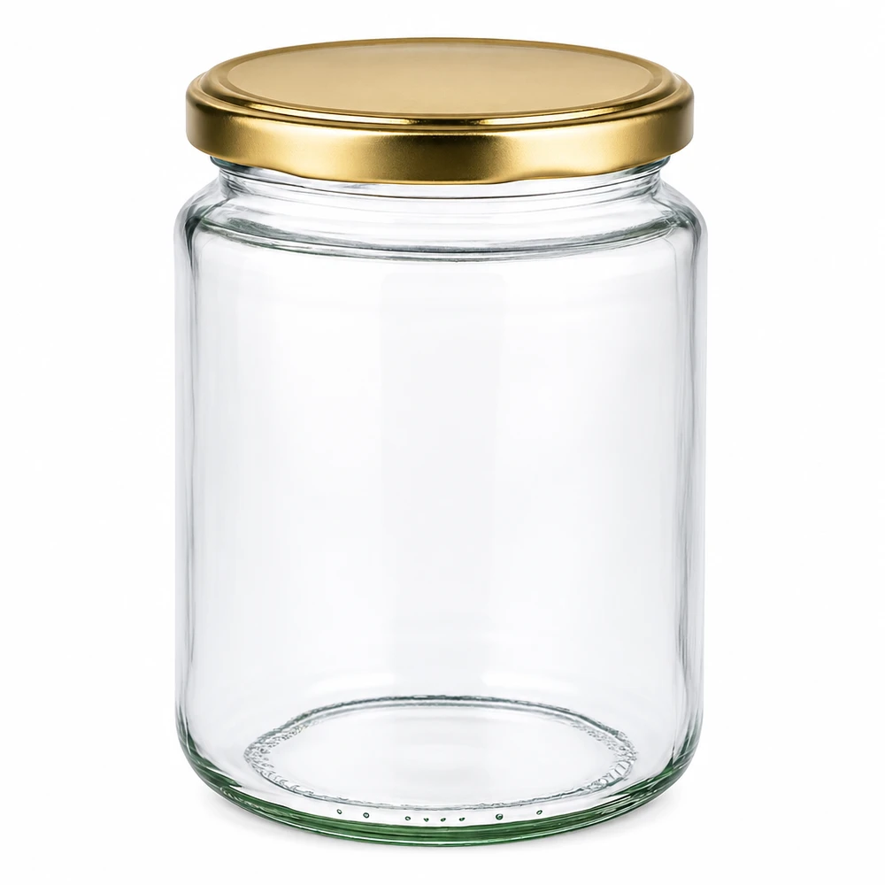 Honingpot 450 g met gouden deksel BasicSeal UNiTWIST 450g honingpot leeg met gouden schroefdeksel BasicSeal voor honing jam opslag bijenteelt benodigdheden