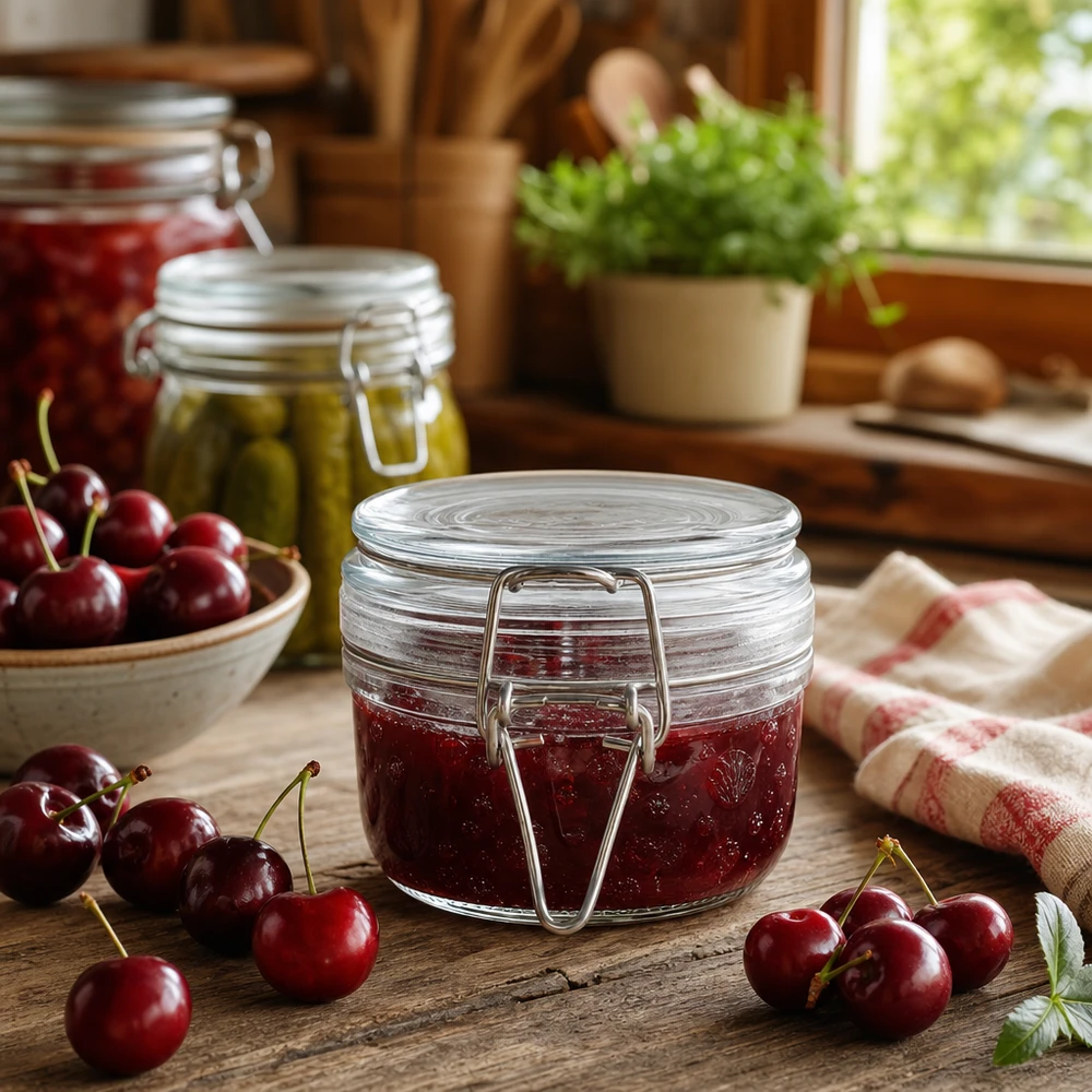 Ronde voorraadpot van 200 ml met draaidopdeksel, perfect voor zelfgemaakte jam en marmelade