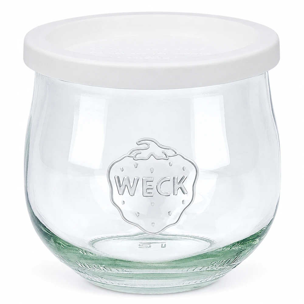 WECK tulpenpot 370ml met wit vershouddeksel RR80 inmaakpot voor bewaren en conserveren