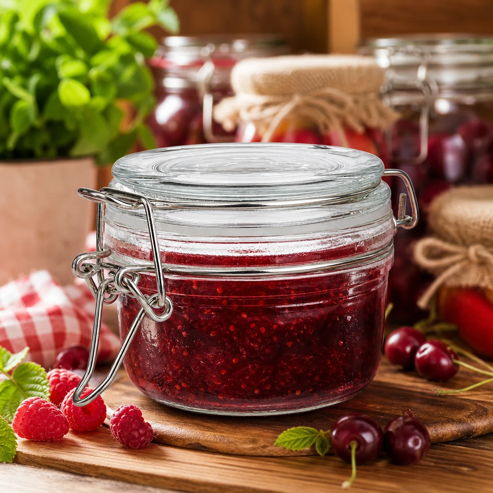 Compact glazen potje van 100 ml met draaidop, perfect voor zelfgemaakte jam en marmelade