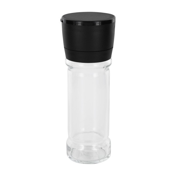 Kruidenpotje cilindervorm 100 ml met 41 mm schroefdraad, helder glas, incl. molen-schroefsluiting, transparant